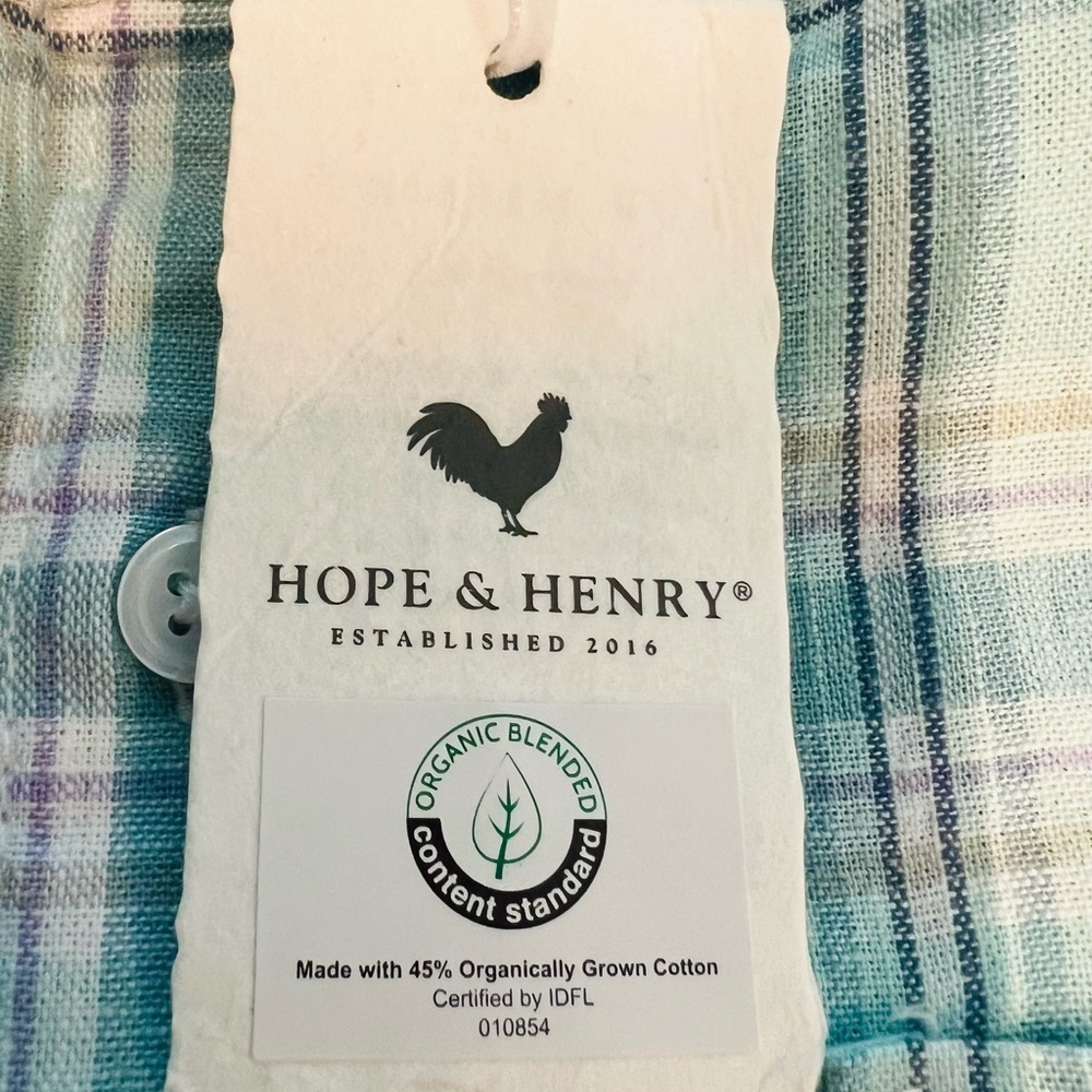 Hope & Henry Boys Plaid Button Down Shirt Size Medium Nwt — image 5 of 8